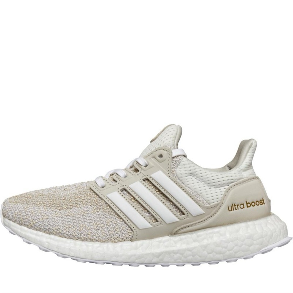 Women’s Adidas White and Gold Uncaged Ultraboost Size 7.5